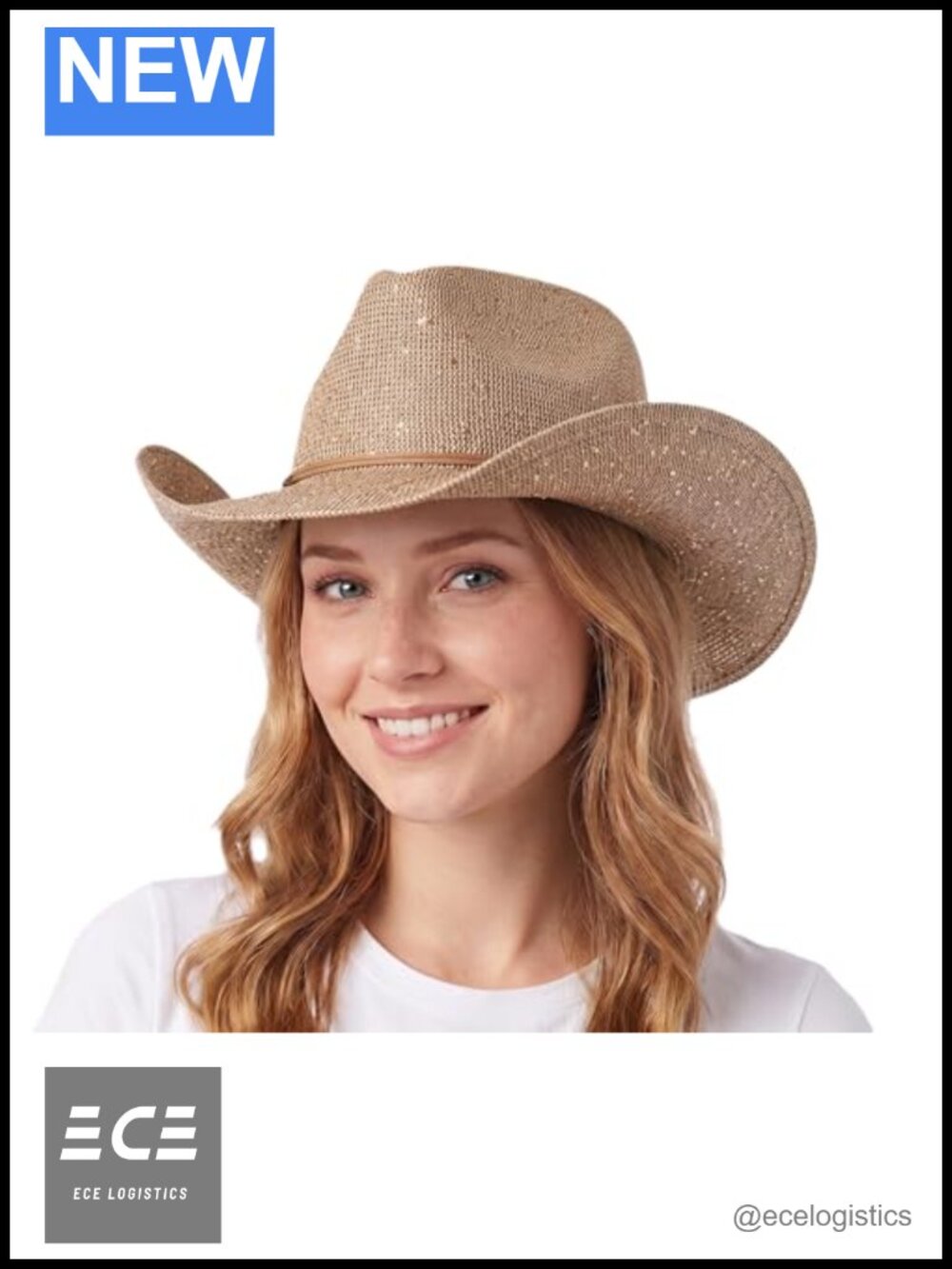 Sequin Cowboy Hat Suede String Trim UPF Sun Protection Packable Western